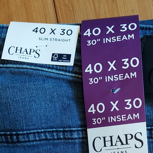 Chaps denim jeans Slim Straight 40 x30 - Picture 3 of 3